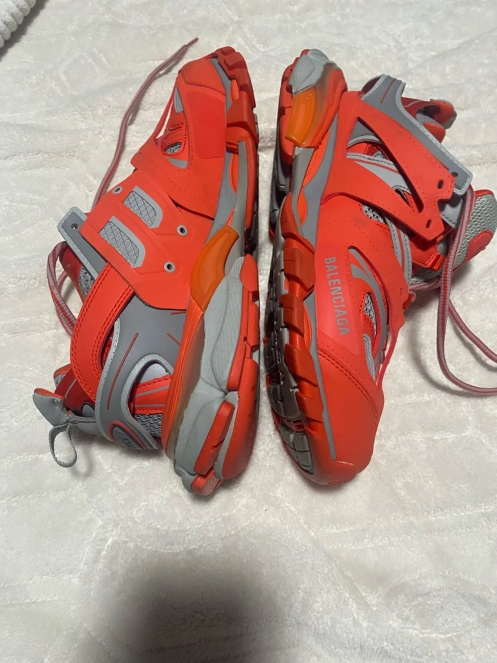 Balenciaga Orange Gray Layered Track Sneakers - Picture 8 of 16